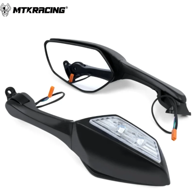 MTKRACING for KAWASAKI NINJA400 2017-2024 Rear View Side Mirrors with LED Turn Signal Light  rearview mirror