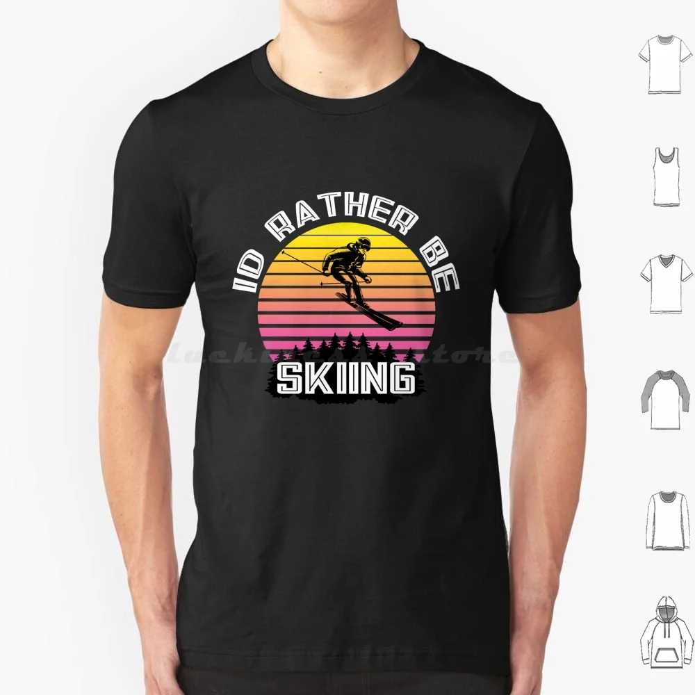 

Футболка Id Rather Be Skiing из хлопка для мужчин и женщин с принтом «сделай сам» Id Rather Be Skiing Skiing Ski Snowboard Snowboard Winter