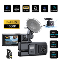 BORME 3 Channels Dash Cam Night Vision Drive Recorder HD 1080P Wifi 24h Parking Car DVR Black Box Car CAR Camera Recorder