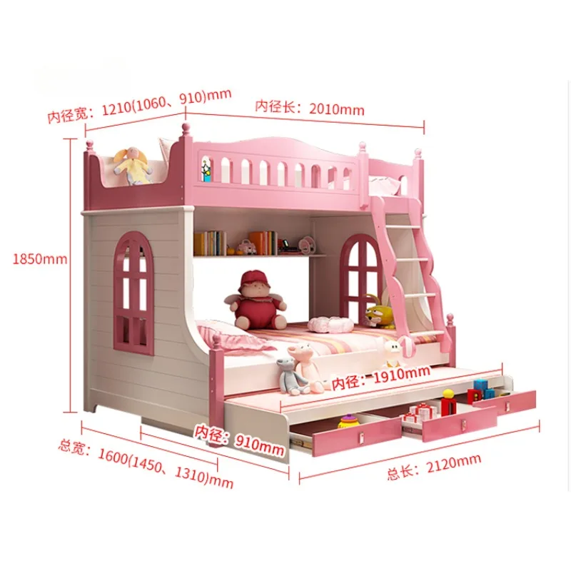 Redde Boo modern kids bedroom furniture pink girl princess children bunk soft beds   sets