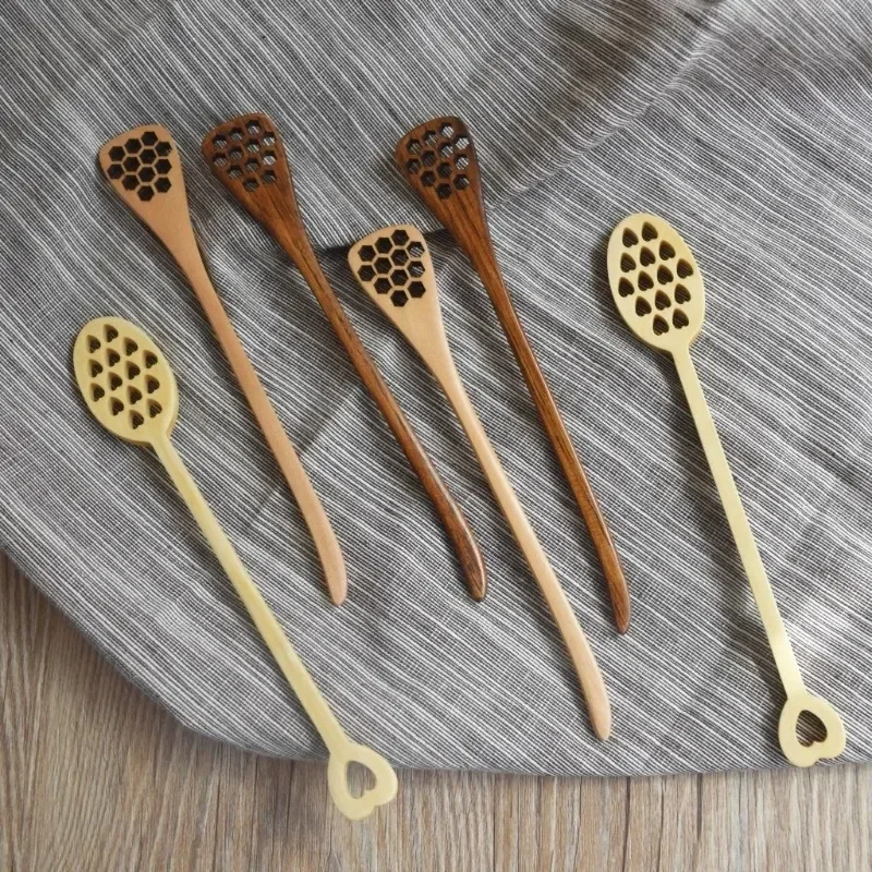 Kitchen Household Small Tools Creative Coffee Drink Honey Stirring Spoon Japanese Environmentally Solid Wood Wooden Tableware