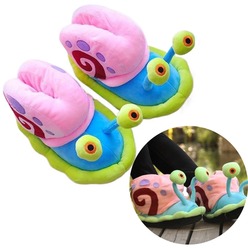 

Губка Боб Гэри, плюшевые тапочки с улиткой, хлопковая обувь в стиле аниме, мягкие плюшевые тапочки для мальчиков и девочек, зимние теплые домашние тапочки с запахом носка