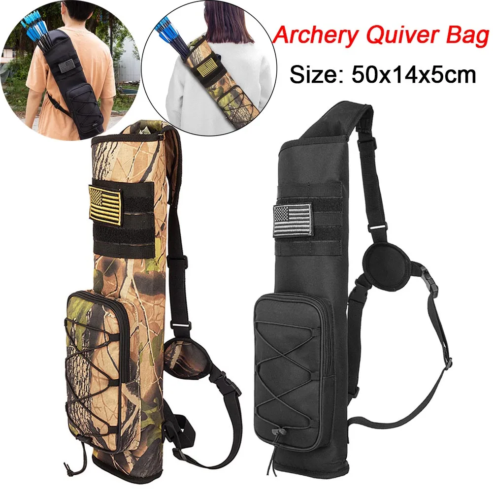 Archery Back Arrow Quiver Holder Bottom Thickening Adjustable Tube Hip Quiver Waist Hanged Carry Bag for Outdoor Archery Hunting