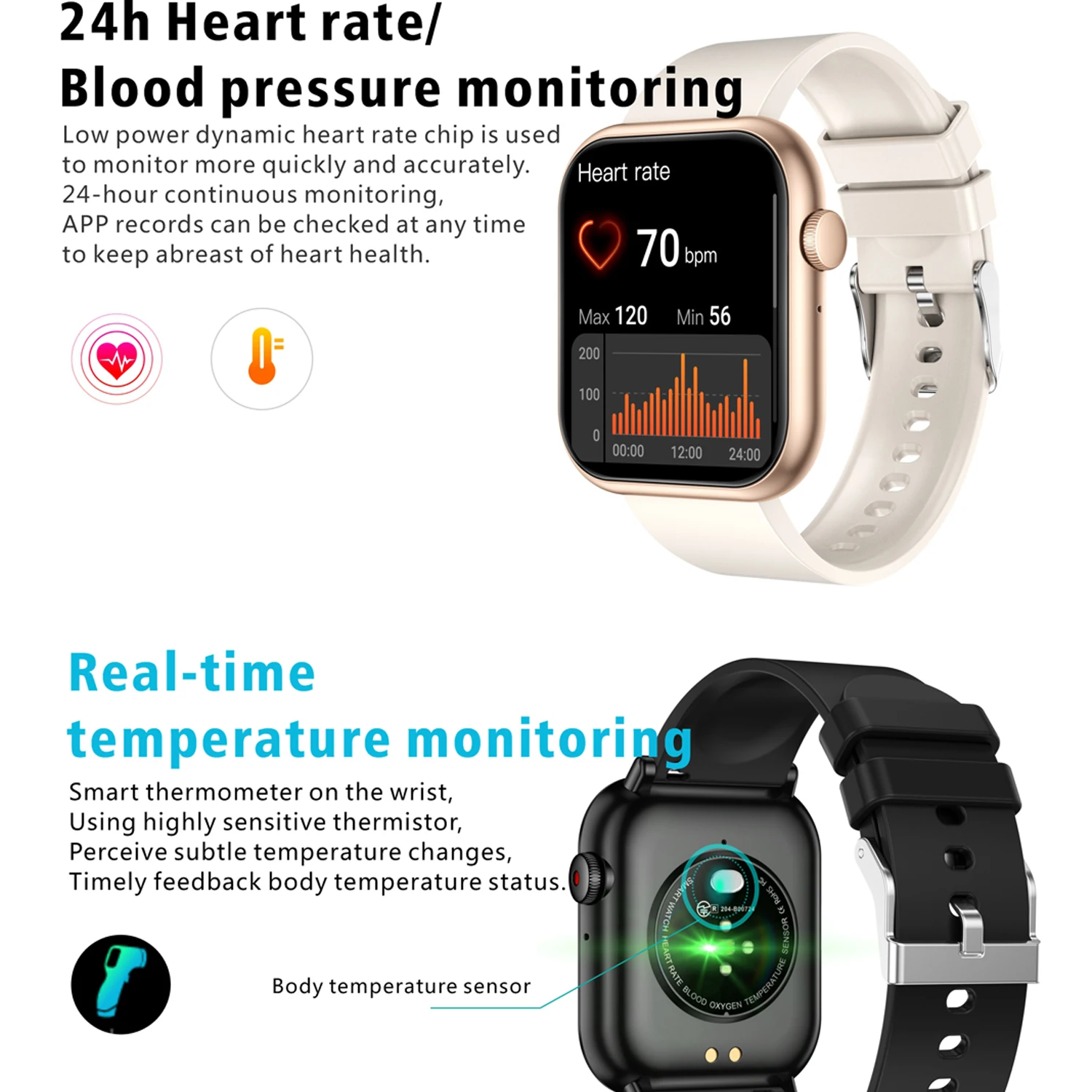 Business Women Health Waterproof Smart Watch Men 2.0inch HD Srceen Smartwatch HeartRate Bluetooth Call Fitness Custom Watch Face