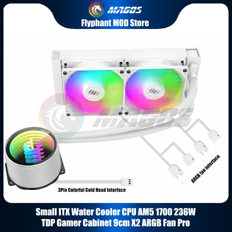 

180 CPU Water Cooler For ITX Gamer Cabinet Support AM4 AM5 1200 1700 236W TDP High Performance Liquid Watercooler