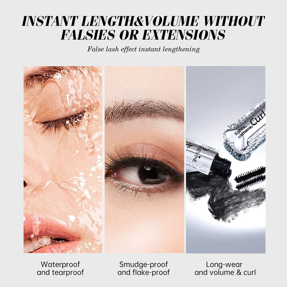 MLSMILE Mascara Cream, Persistent Bending, Silver Leather Packaging, Waterproof, Quick - Drying And Odor - Free, 2025 New