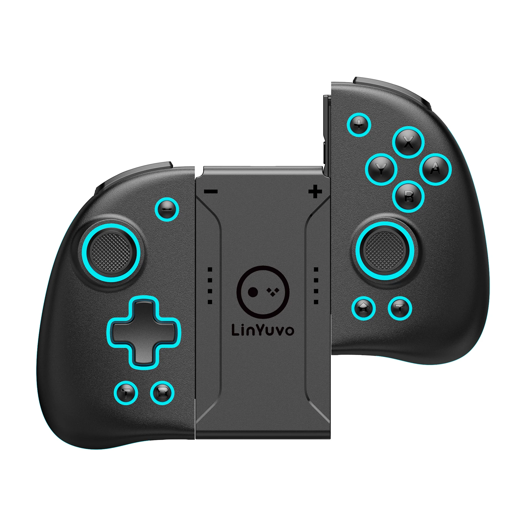 LinYuvo KS47 Wireless Joy Pad Controller for Switch/OLED with 8 Colors Adjustable LED,Hall Effect Joysitck/Back Map Button/Turbo