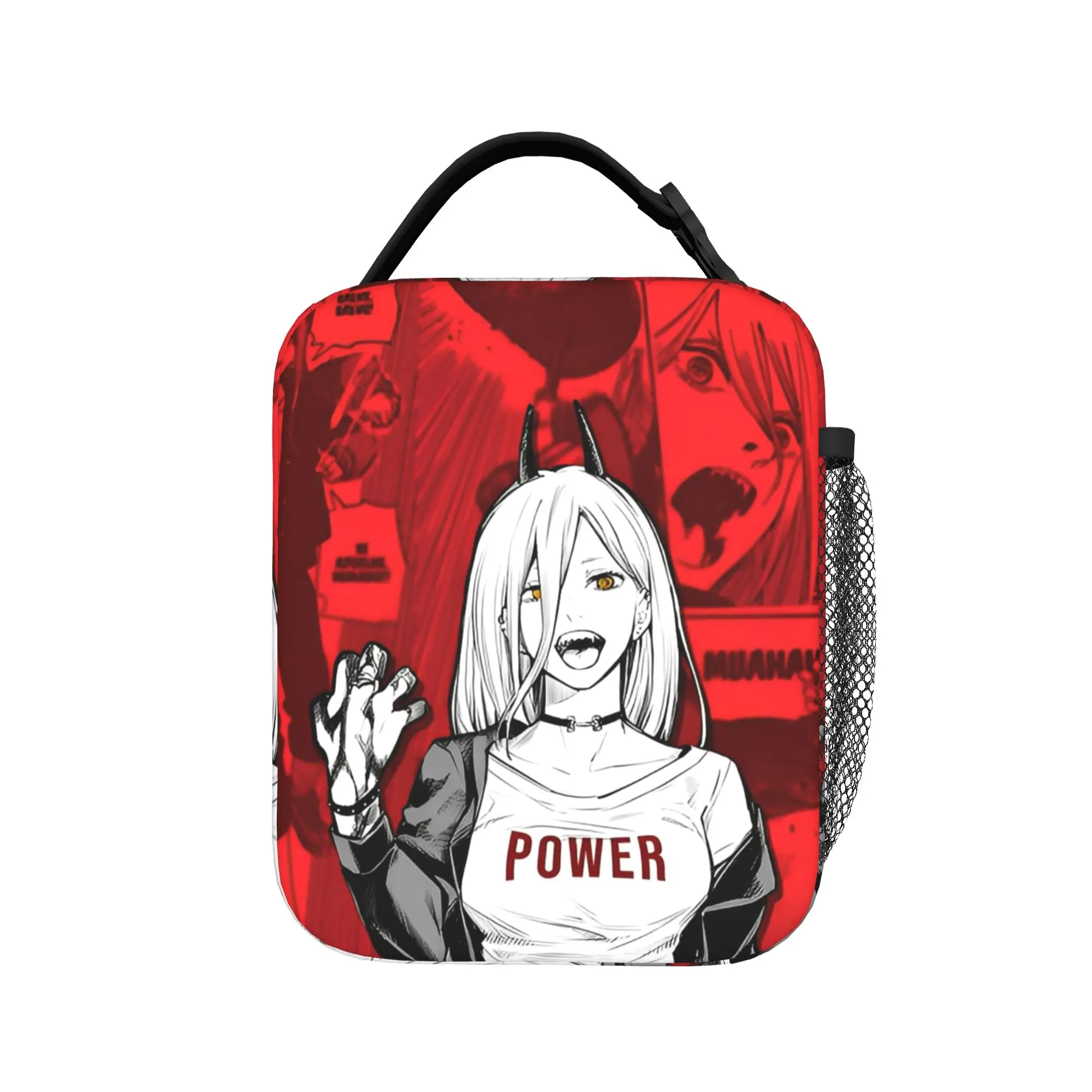 Power C-Chainsaws Man Reze Insulated Lunch Bag Large Anime Reusable Thermal Bag Tote Lunch Box School  Picnic Food Bag