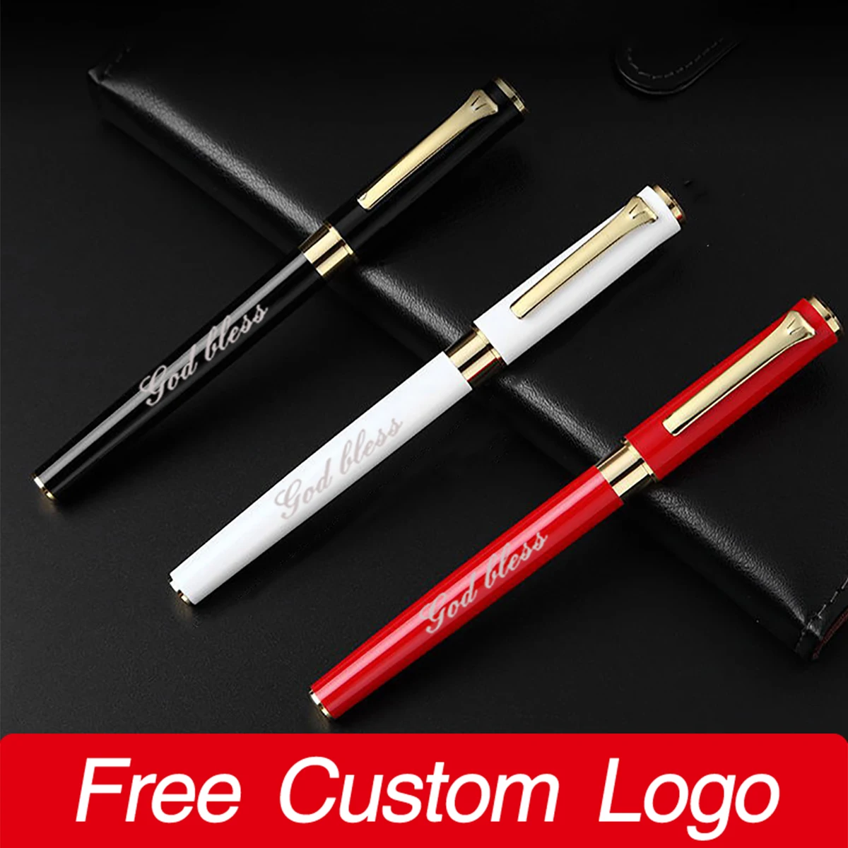 

Business Metal Signature Pen Advertising Gift Custom Logo Lettering Name Neutral Pen Office School Stationery Rollerball Pen