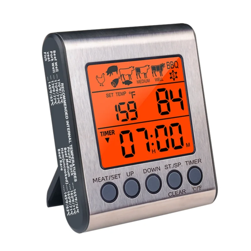 ABKI-Dual Probes Digital Thermometer Dual Probe Grill Thermometer Forkitchen Withbig LCD Screen