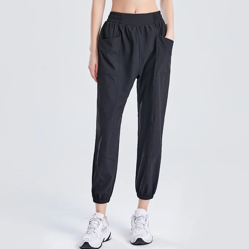 Women Jogger Pants High Waist Loose Sports Yoga Harem Pant Quick Dry Running Trousers With Pocket Gym Fitness Sweatpants Female