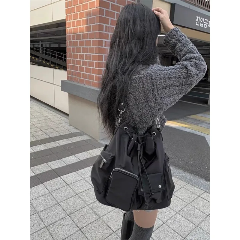

Sweet Cool Nylon Backpack Women's Lightweight Shoulder Crossbody Bag Dual Strap Casual Sle Fashionable Trendy Design