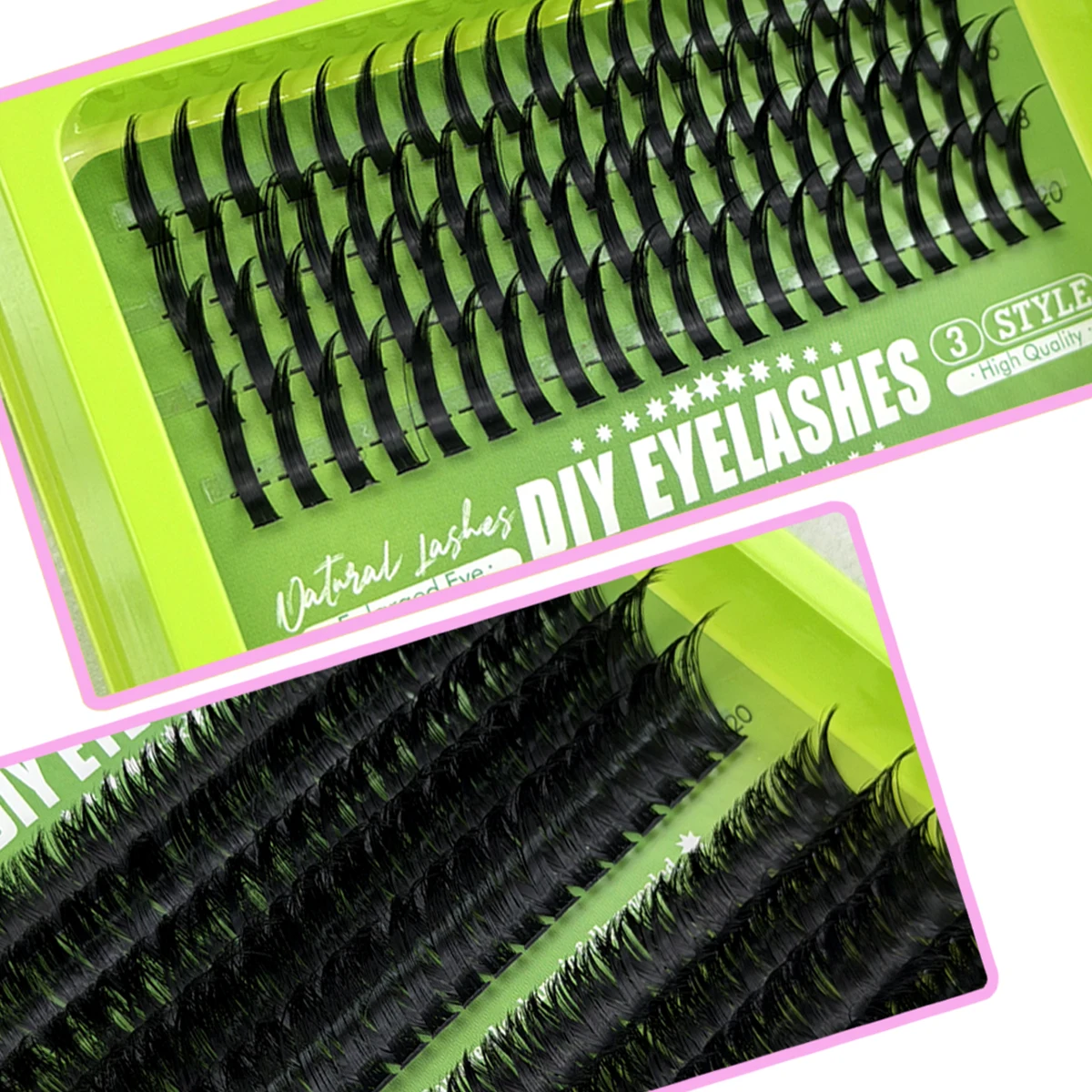 HBZGTLAD Spikes 80D-160D Wimpern-Cluster, gemischte Tray-Verpackung, voluminöse, flauschige Cluster-Wimpern, Wispy Einzelwimpern-Extensions für DIY-Make-up – Detail 13