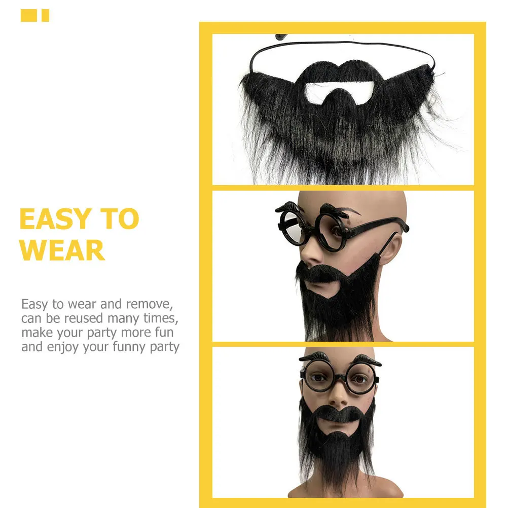 مجموعتان من نظارات اللحية المزيفة، أزياء تنكرية لتزيين الحفلات، ملحقات ممتعة لمسرح عيد الميلاد والهالوين #1