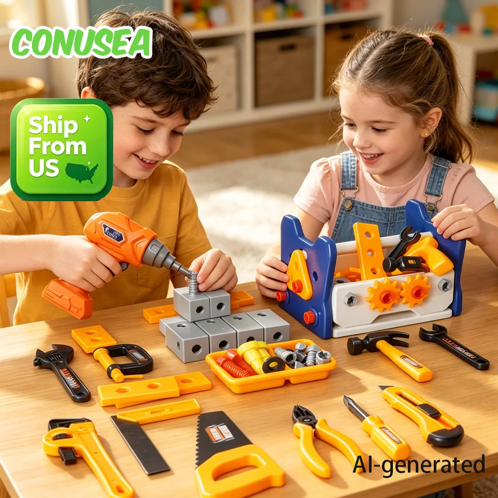 41 Pieces Kids Repair Tool Kit Play House Career Role Play Toys Pretend Play Screw Screwdriver Educational Games for Children