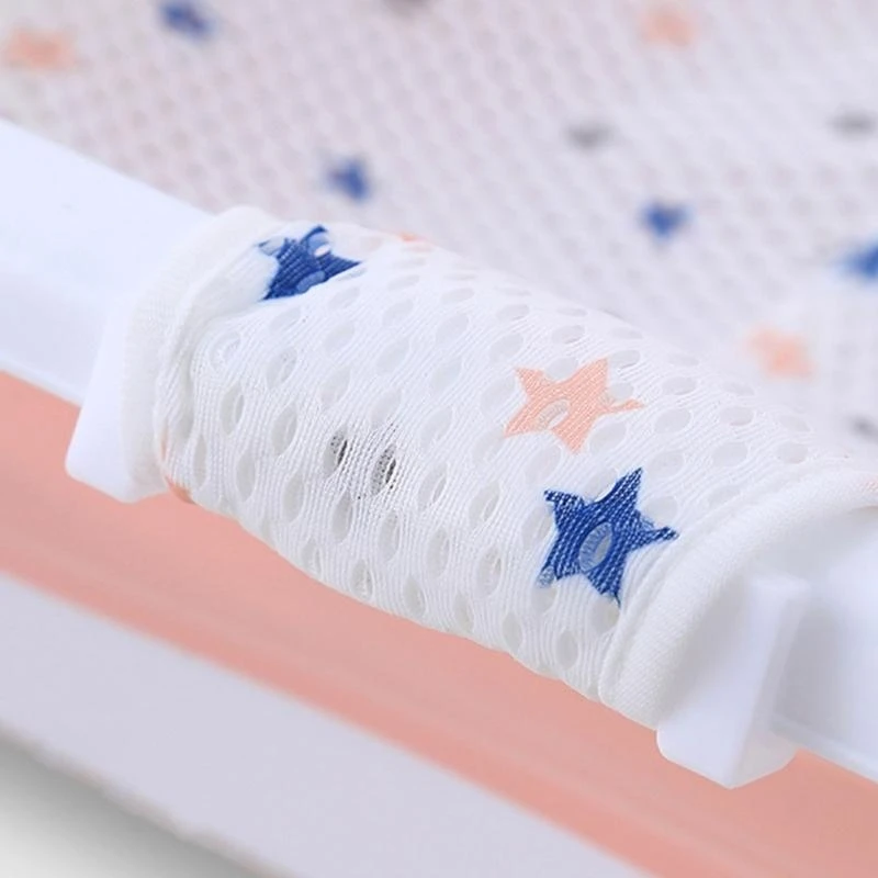 Soft Breathable Newborns Bath Support Cushion Mat Shower Pad with Buckle Design