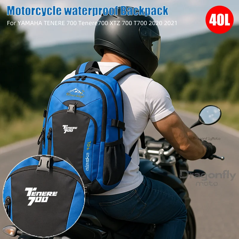 

Tenere700 Logo Waterproof Motorcycle Backpack Hiking Lightweight Trekking Fishing Duffel Bag For YAMAHA TENERE 700 Tenere700