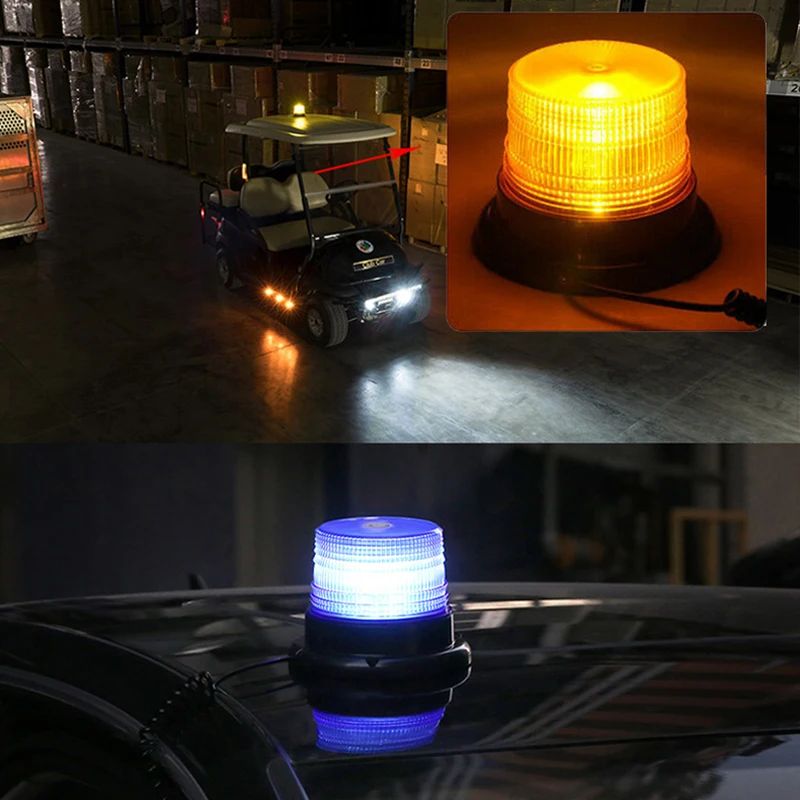 Car Truck Roof Top Warning Light Emergency LED Strobe Light Flashing Beacon With Magnetic Base For Security Auto 12V 24V