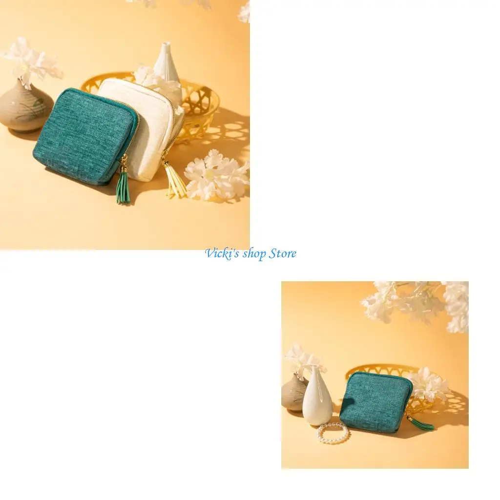 

Portable Jewelry Storage Bag User Friendly Fabric Protective Inner Layer Zipper Design