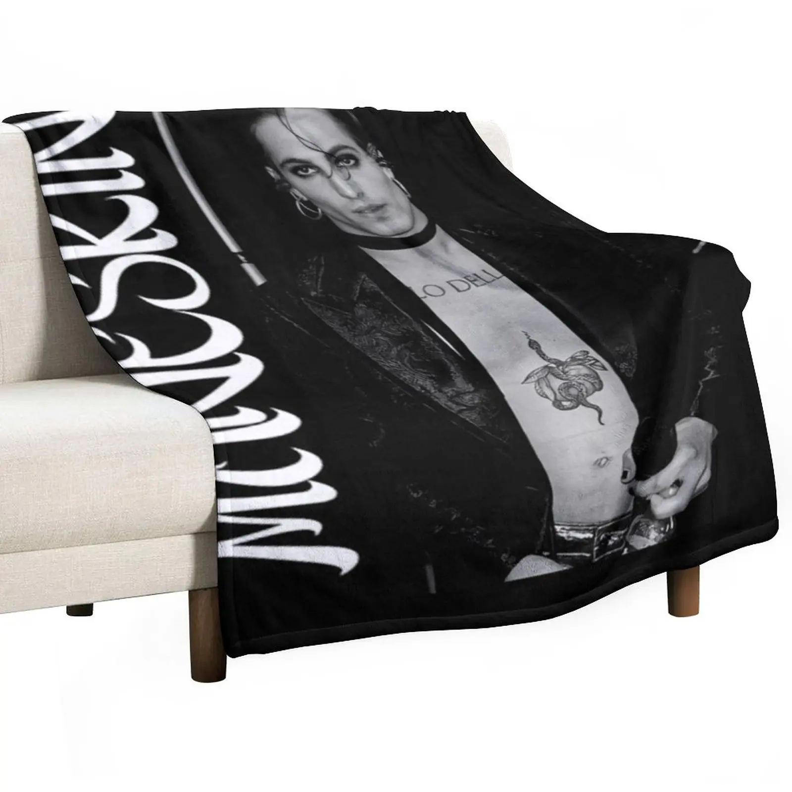 

Damiano David Maneskin Throw Blanket Personalized Gift Hairys anime Blankets