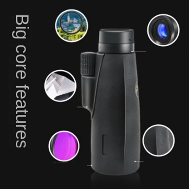 ABZV-prismáticos de alta definición 12X50 enfoque inteligente binoculares de viaje portátiles de larga distancia Monocular juguetes de caza