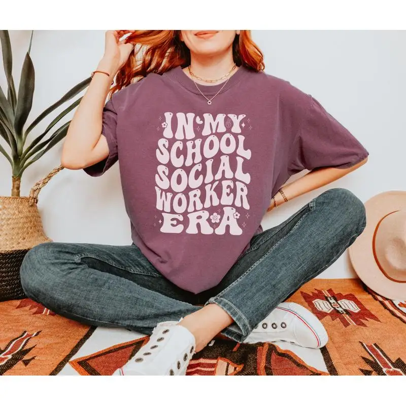 

School Social Worker T Shirt For Retro Work Counselor Guidance