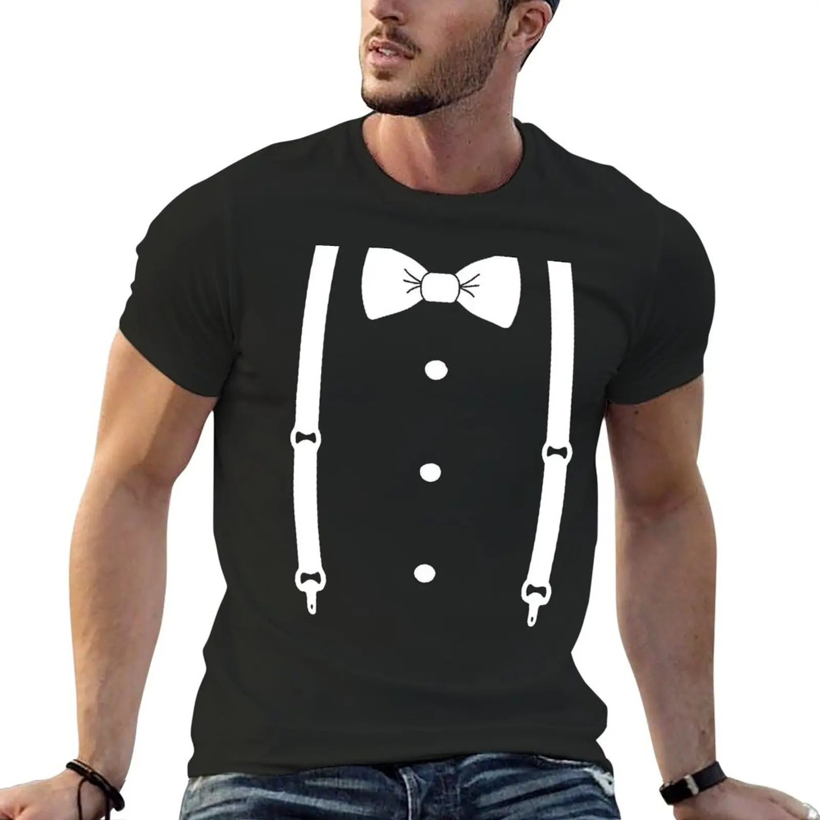 Bow Tie & Slacks (White tie) T-shirt cute tops boys animal print mens t shirts pack