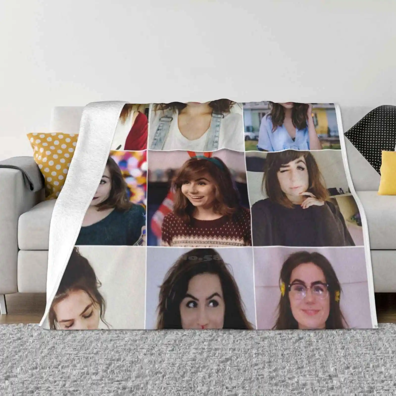 Dodie Collage Creative Design Comfortable Warm Flannel Blanket Doddleoddle Vloggleoddle Dodie Clark