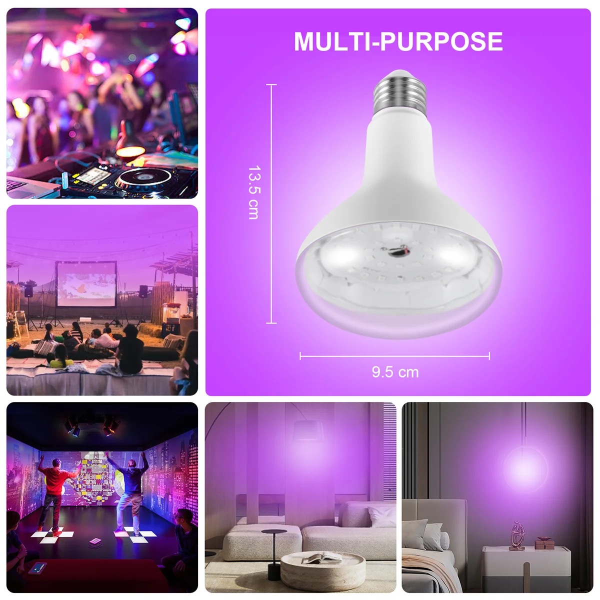 

E26 15W Ultraviolet UV Lamp Black Light Bulb Fluorescent Detection Lamp 220V/110V Home DJ Party Decoration