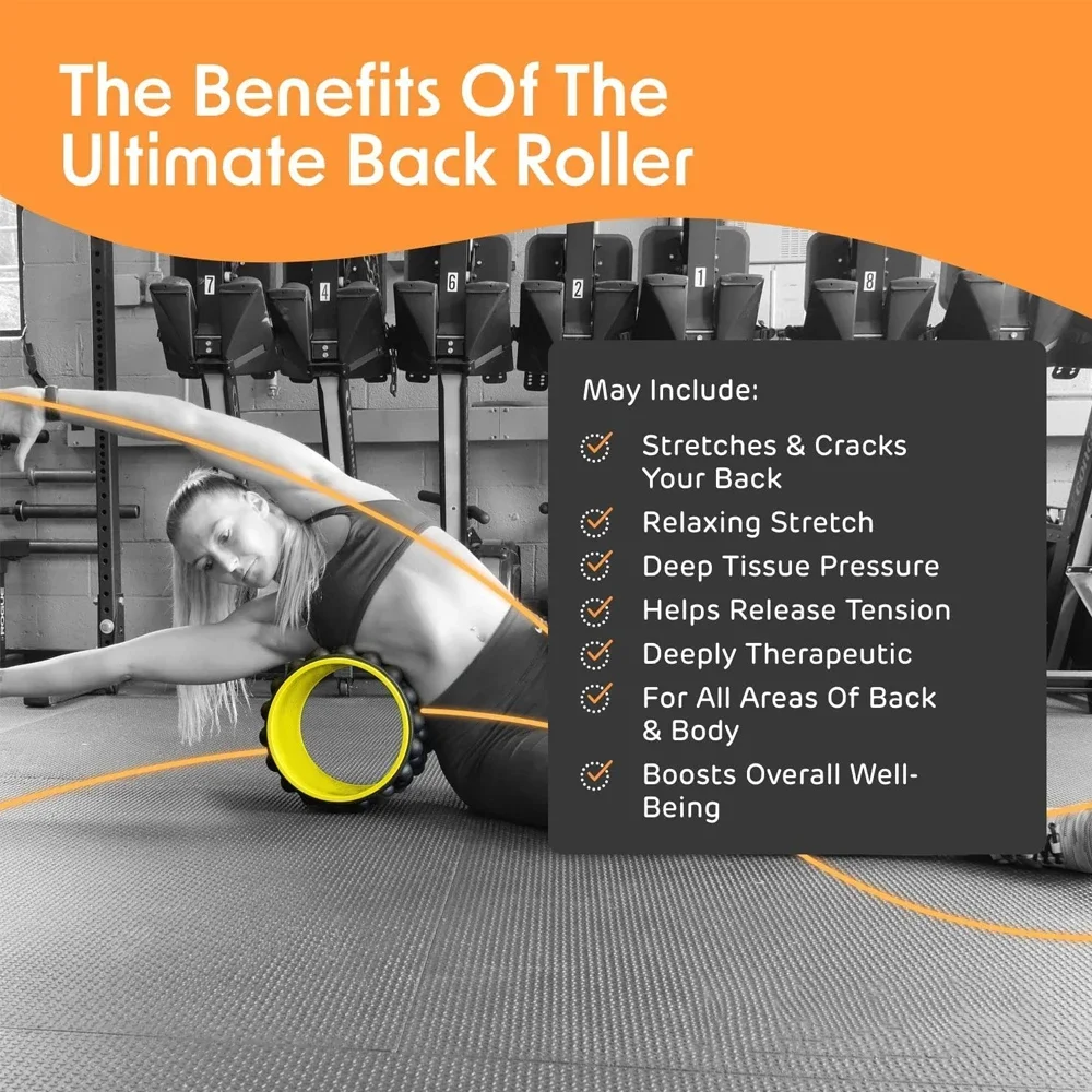 Back Stretcher Roller para dor nas costas Relaxe, Rolo de espuma para alongamento corporal e cracking Devices, Roda de ioga