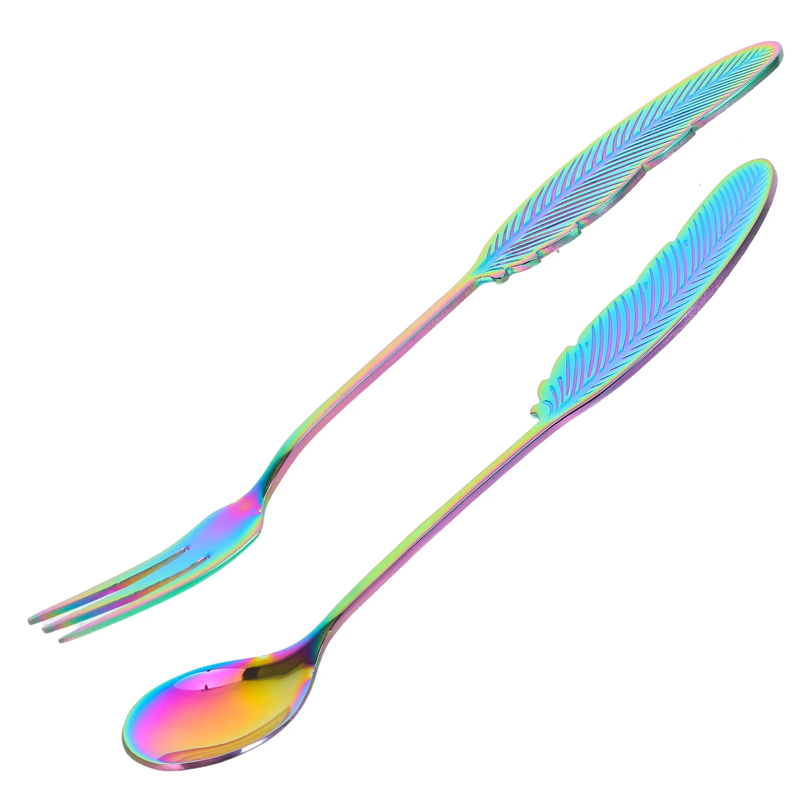 

Creative Tableware Spoons Forks and Dessert Cute Coffee Decorative Stainless Steel Colored Metal