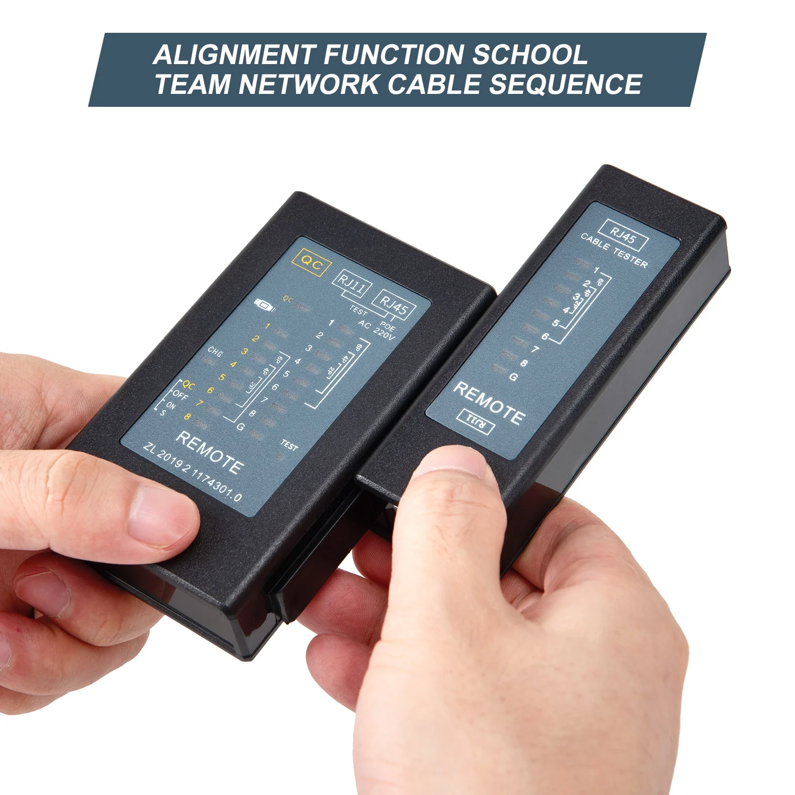 جهاز اختبار كابل شبكة ZoeRax مع كشف منفذ RJ45 أحادي الطرف لـ RJ45/11/12 اختبار كابل الرأس الواحد STP UTP (إصدار الشحن)