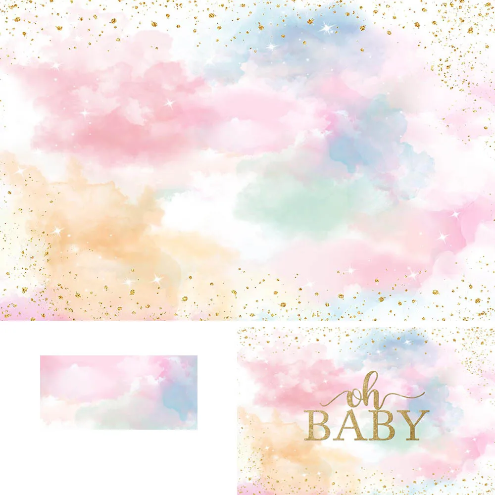 

Rainbow Galaxy Fantasy Bokeh Glitter Backdrops for Photography Newborn Baby Shower Happy Birthday Party Background Photo Booth