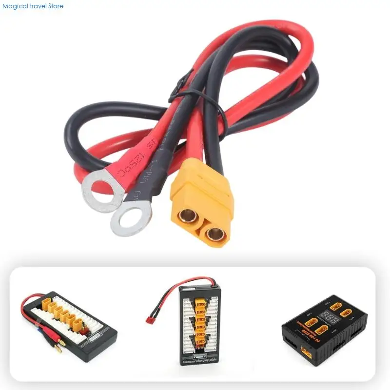 N2UB XT90 Female To O Rings Terminal Cable 10AWG Wire High Current For Solar Panel