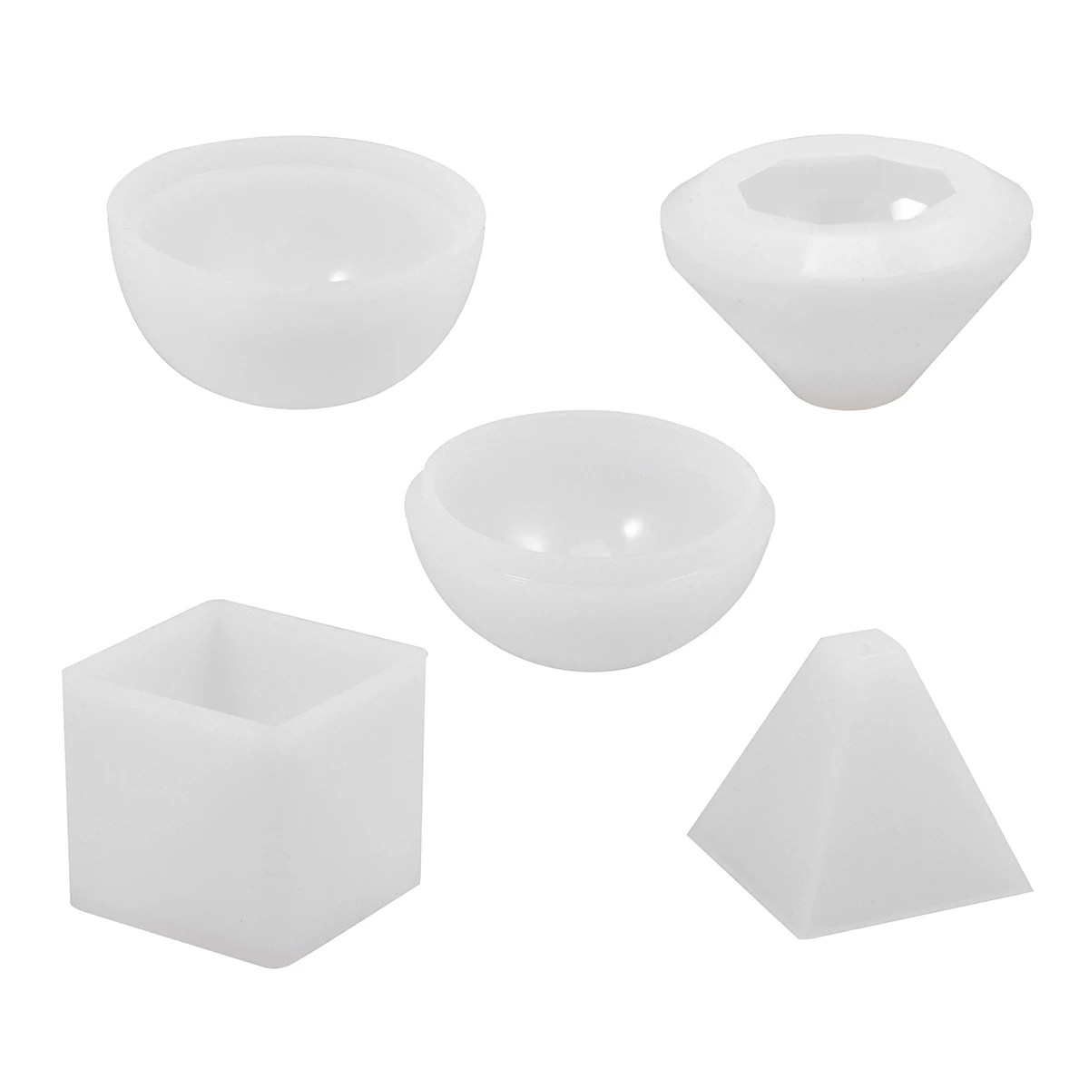 

4pcs Crystal Epoxy Food Grade Silicone Baking Soap Cake Molds Pyramid Cube Sphere Ocean Brick DIY Jewelry Handicraft Resin