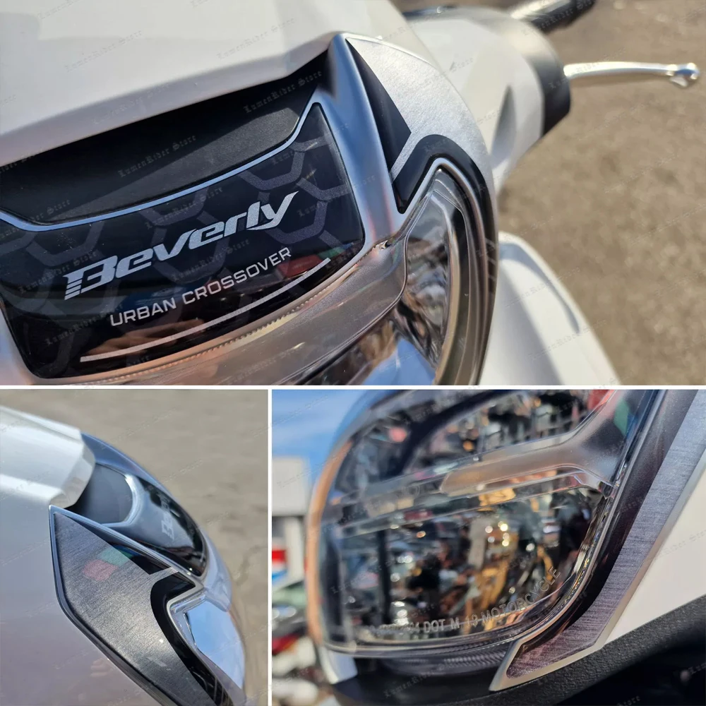 For  Beverly 300 and 400 2022 Motorcycl Headlight Protection Sticker 3D Resin Waterproof Anti-scratch Protection Decal