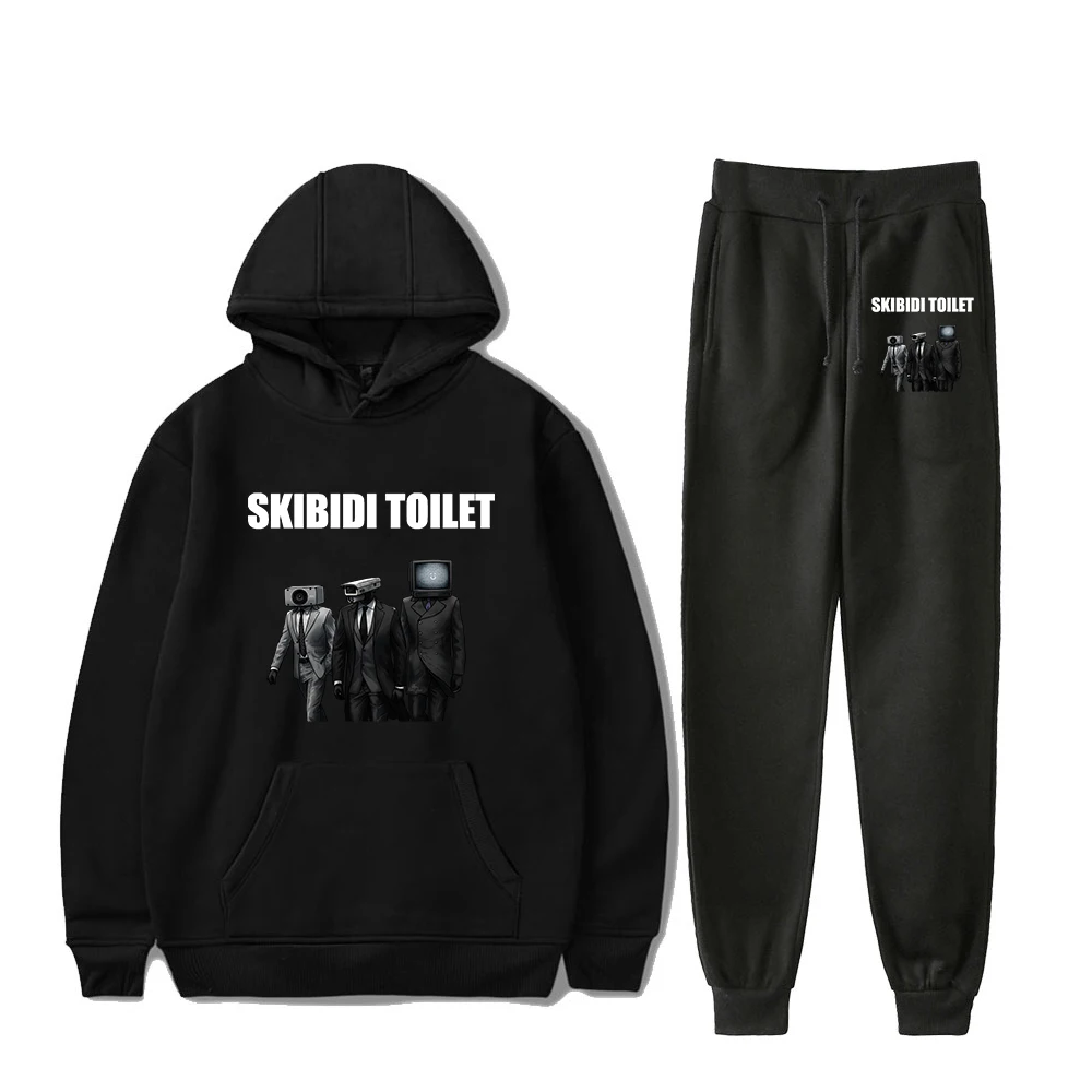 

Skibidi Toilet Hoodie Jogger Pants Two Piece Set Sweatshirts+Sweatpants 2023 New Game Harajuku Streetwear Women Men's Set