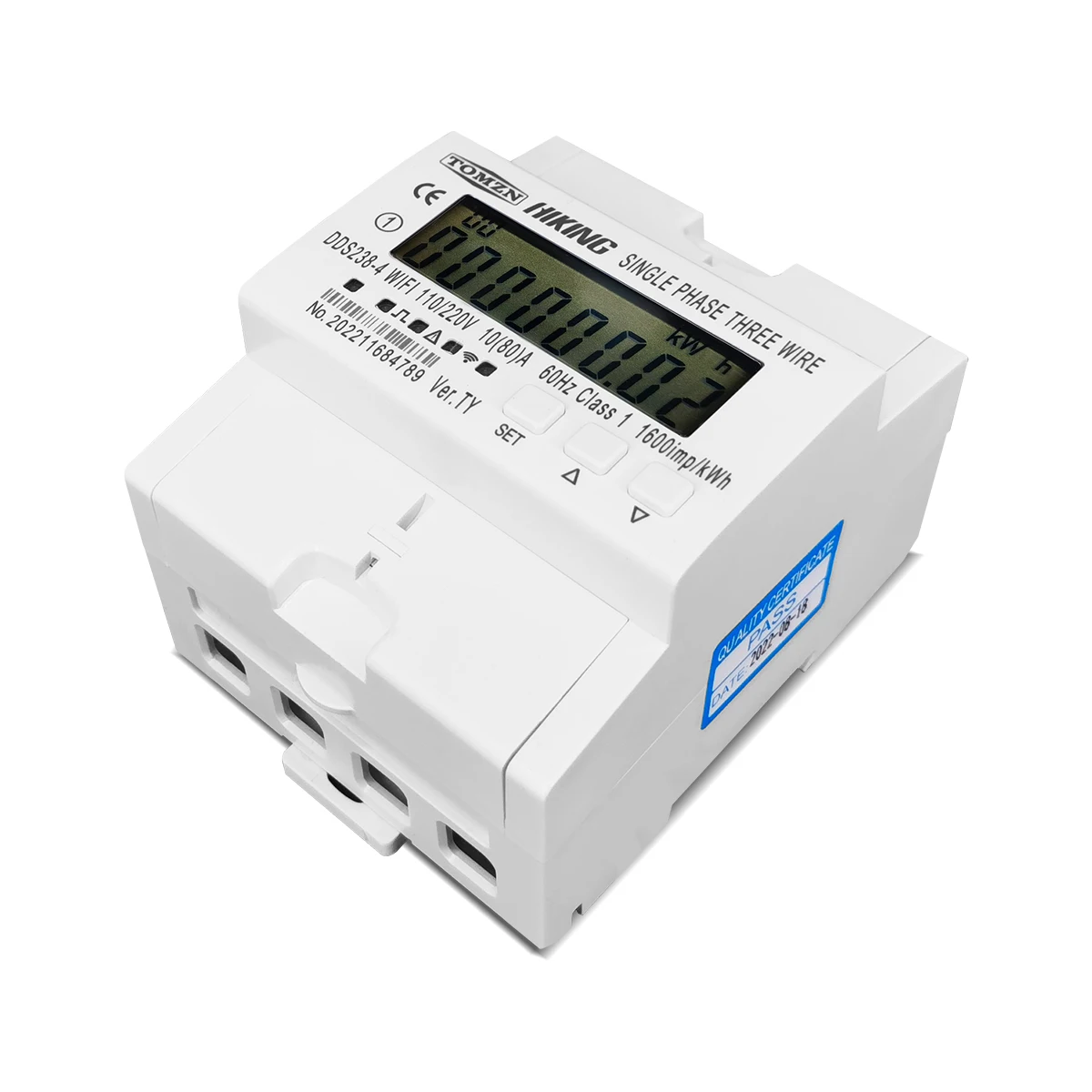 TOMZN 2 fasi 110 V + 110 V 60 Hz 80A su guida Din Tuya WIFI contatore di energia intelligente monitor del consumo energetico kWh contatore wattmetro