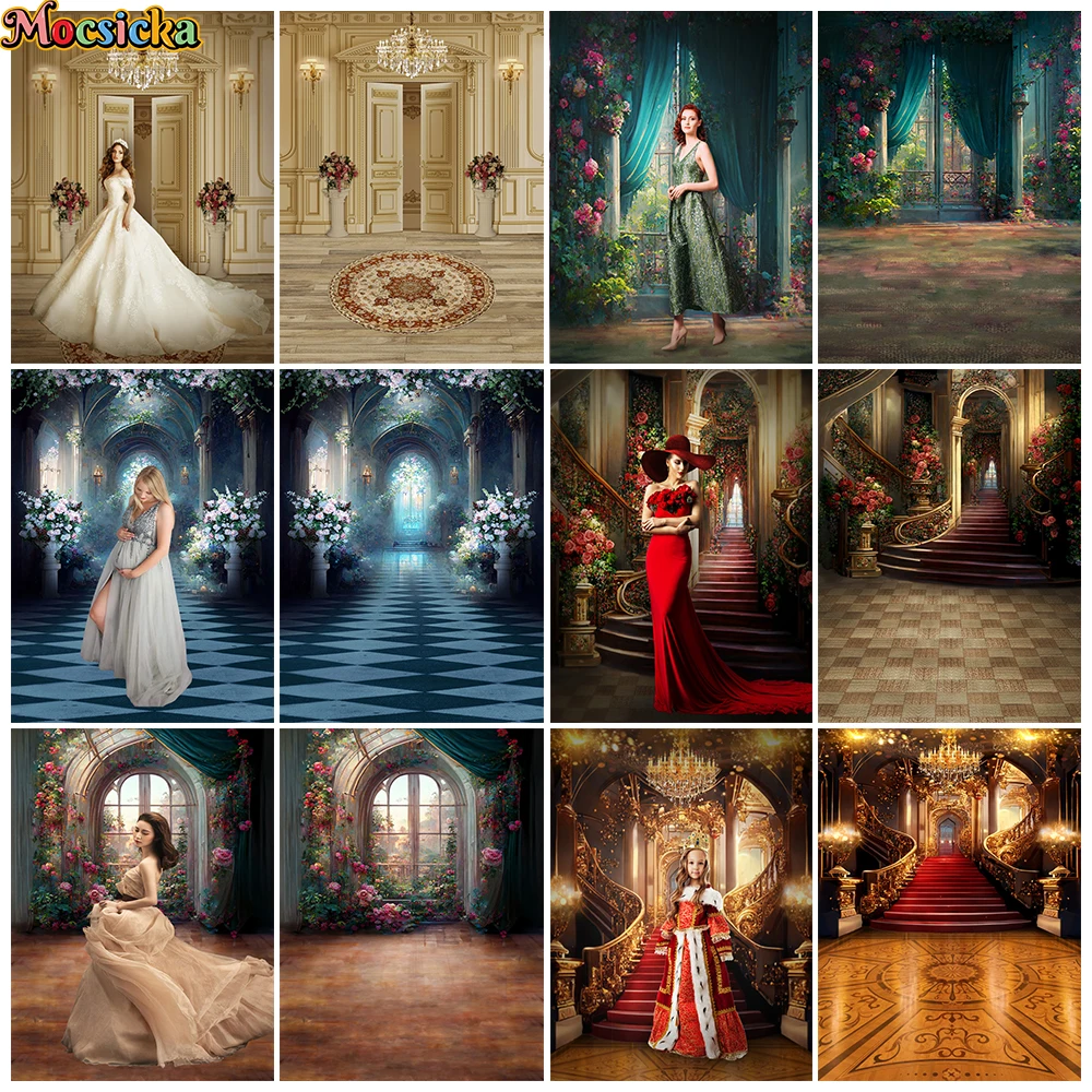 

Wonderland Castle Photography Background Garden Flowers Decorative Wedding Adult Child Art Portrait Studio Photo Backdrop Props