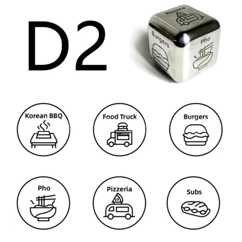 Food Decision Dice Unique Custom Engraved with Sushi BBQ Burgers Prediction Solution Valentine'S Day Present Style 2