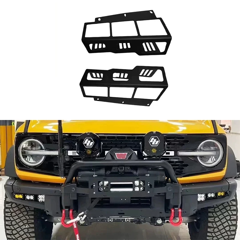 

4x4 Accessories Hidden Front Bumper Black Fog Lights Mount Bracket for Ford Bronco