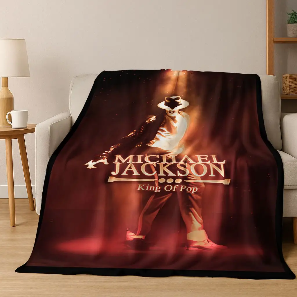 

Fashion MJ Michael Jackson King of Pop Art Flannel Blanket,Cozy Soft Throw Blanket for Home Bedroom Bed Sofa Picnic Cover Gift