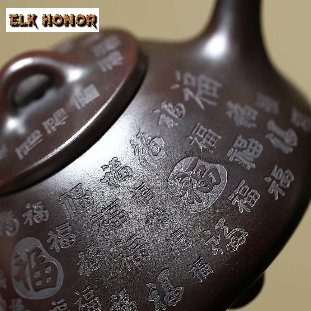 280ml Aesthetic Yixing Purple Clay Teapots Handmade Stone Spoon Pot Raw Ore Ancient Bird Mud Kettle Chinese Zisha Teaset Teaware