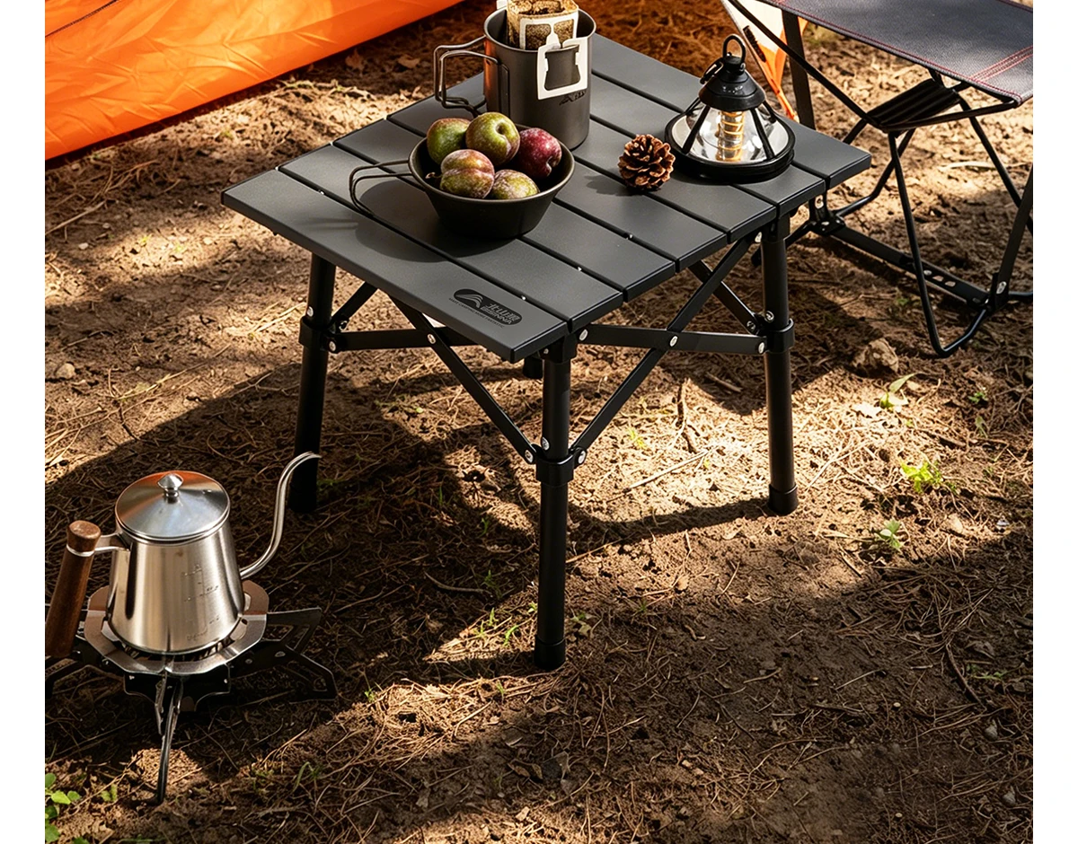 BISINNA Campingtisch aus Aluminiumlegierung, ultraleichter tragbarer Klapptisch für Outdoor-Wandern, Picknick, Angeln, Grillen, Reisen – Detail 2