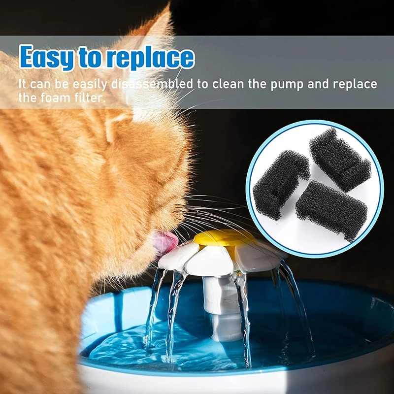 8PCS Sponge Filter For Cat Fountain Replacement Pet Fountain Foam Filter Sponge Foam Filter For Pet Dog Cat Fountain