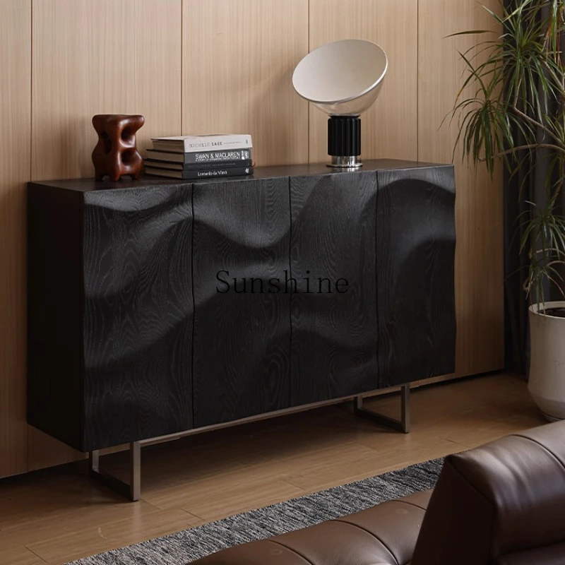 

Italian simple original solid wood bedroom storage side cabinet