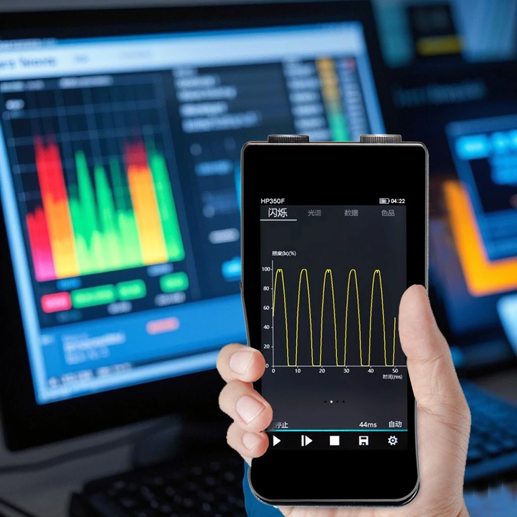 Advanced Spectrometer with Flicker Strobe Frequency Testing All-in-One Light Measurement Tool for Precision Light Analysis