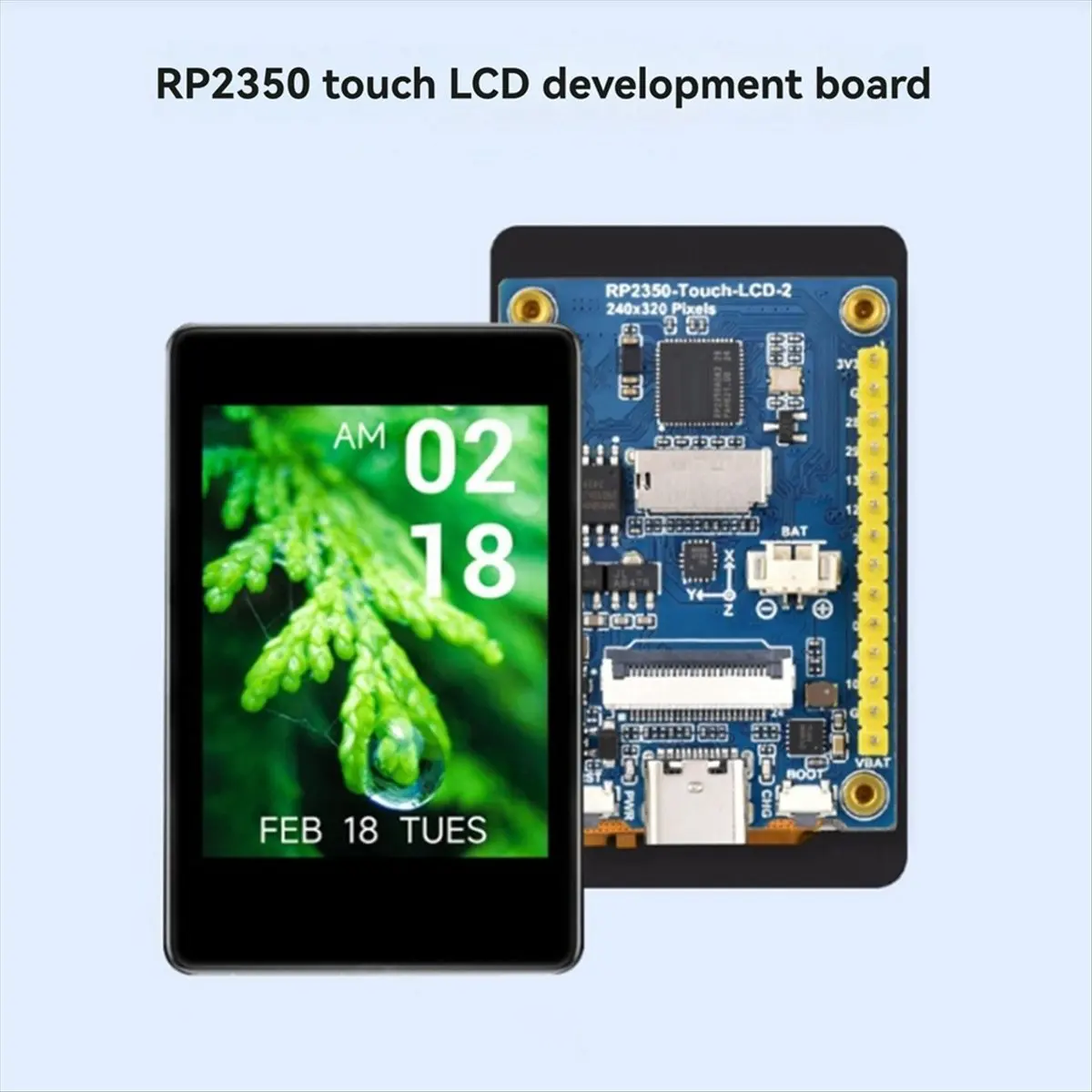 RP2350 2-Inch Capacitive Touch Display Development Board 240x320 Pixels with OV5640 Camera IPS Panel with Display