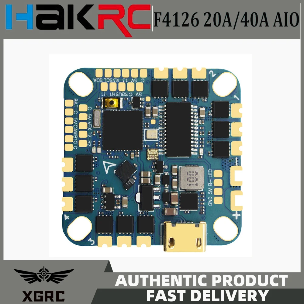 

HAKRC F4126 F411 Контроллер полета AIO ICM42688 BLHELI_S 20A/35A ESC Встроенный OSD барометр Датчик тока 2-6S для RC FPV Drone