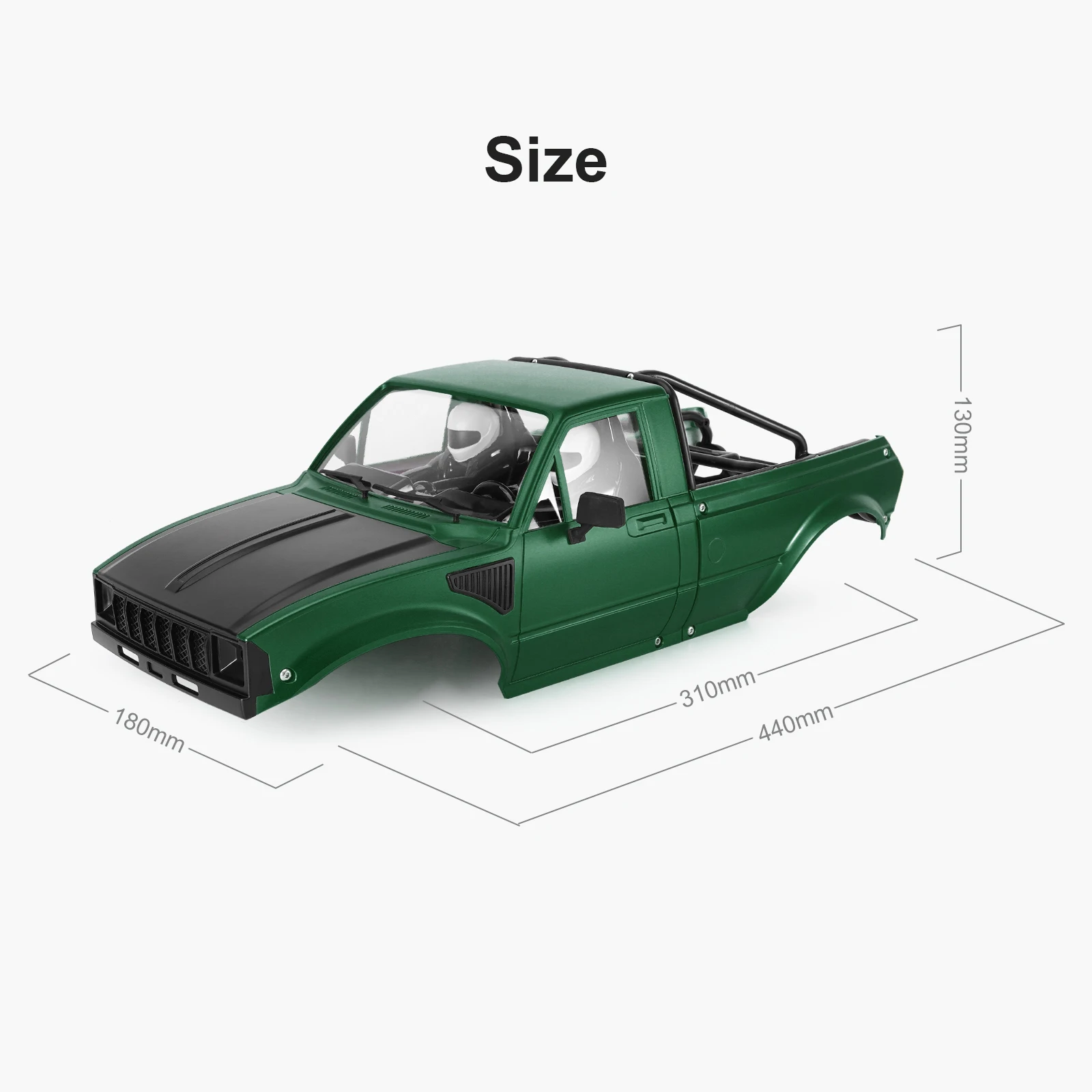 INJORA IR60-10 Hard Body with Interior & Bed Cage for 1/10 RC Crawler